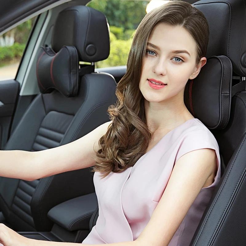 2 Piezas Almohadas Cervicales para Coche de Máxima Calidad Soporte de Almohada para el Cuello del Reposacabezas Auto Universal Asiento Suave Transpirable Decoración Interior