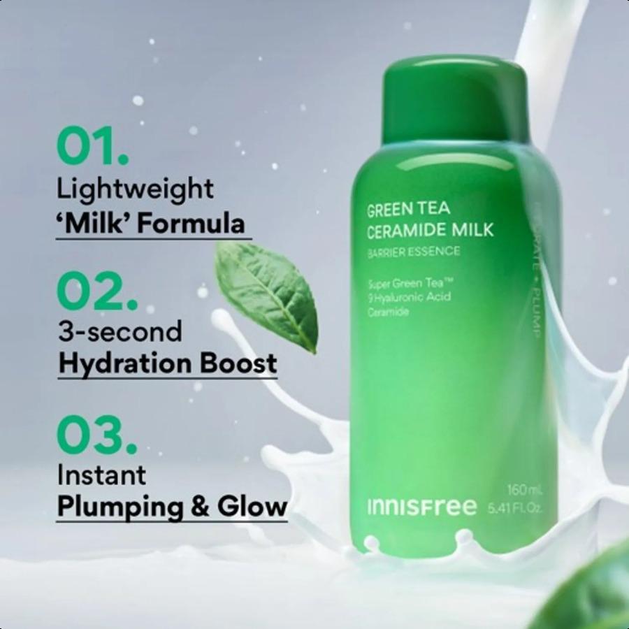 INNISFREE Green Tea Ceramide Milk 160ml Set (+25ml) Milk 160ml Set (+25ml)