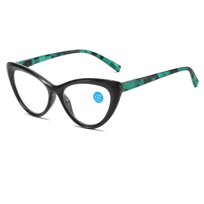 

Ultra Light Unisex Glasses Trendy High Definition Elderly Reading Glasses Cat Eye Printed Anti Blue Light Presbyopia Glasses 1.0