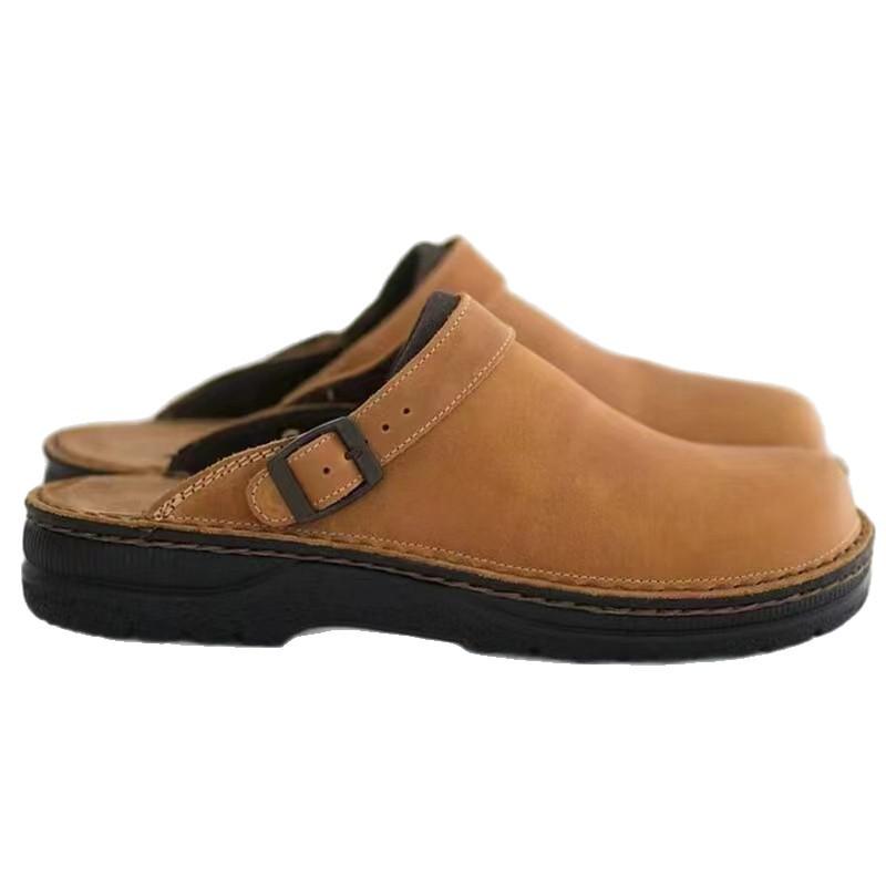 2025 Men's Closed-Toe Wedge Sandals - Casual Beach & British Style Slippers