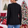 Women's Christmas Tree Snowflake Pattern Knit Sweater for Holiday Party and Winter Wear