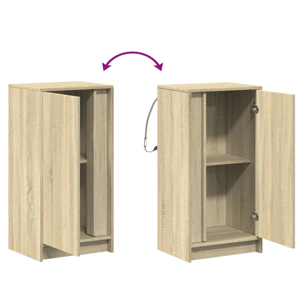 LED Sideboard in Sonoma Oak Finish 42.5 x 34 x 85 cm Particleboard
