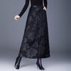 Jacquard Cotton Padded Plus Size High Waist Vintage Floral Spring Autumn Winter Casual Loose Long for Woman Skirts Womens Skirt