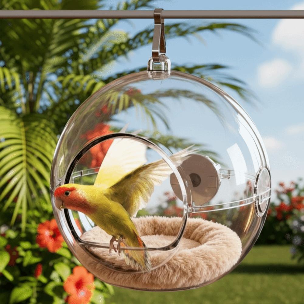 Spherical Transparent Bird Nest Wear-resistant Hanging Bird Breeding Nest Comfortable Plastic Hamster Nest Warming Wonder