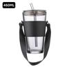 450ml Portable Water Cup With Lid and Straw Transparent Tea Cup Juice Glass Beer Milk Coffee Mug Drinkware for Home Office