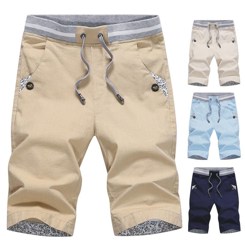 Newest Men Cotton Fashion Men Short Summer Casual Shorts Linen Mens Shorts Bermuda Beach Short Plus Size Joggers Male