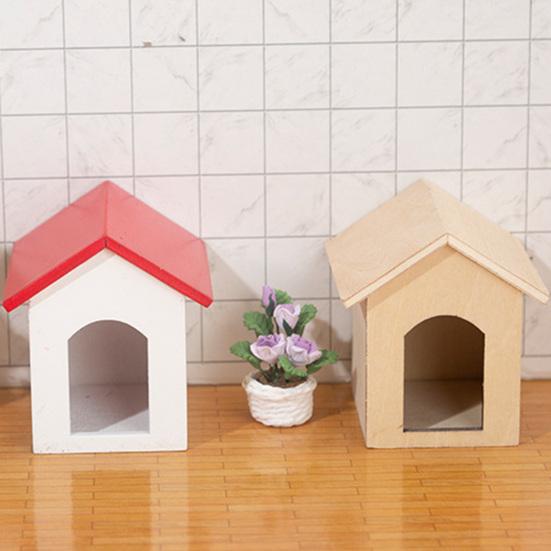 1:12 Miniature Dog House Realistic Excellent Workmanship Wood Fairy Micro Landscape Dog House for Children