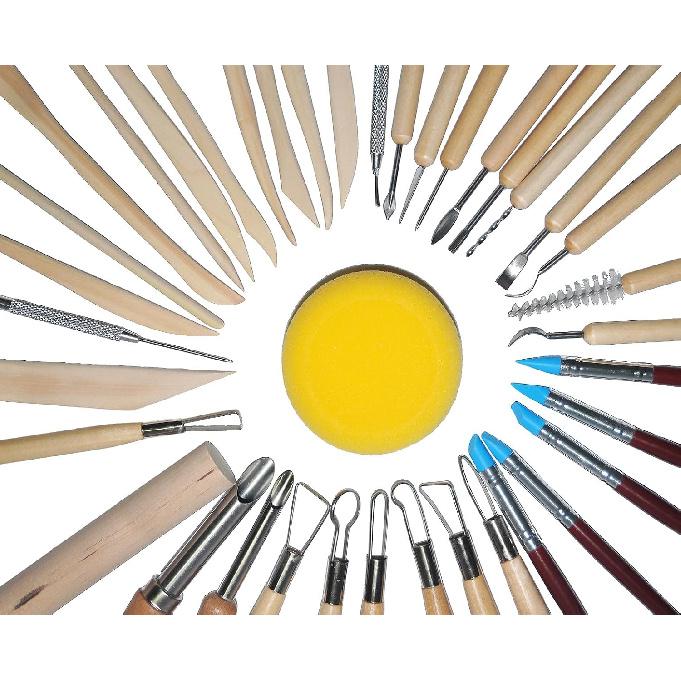 Pottery Tools, 44PCS Ceramic Clay Sculpting Tools Set with Plastic Case, for Beginners and Professional Art Crafts, by Augernis