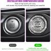 Bling Car Push Start Button Sticker, Sparkling Rhinestones Fully Protect Button Decorative Cover, Anti-Scratch Key Ignition &amp; Knob Bling Ring,
