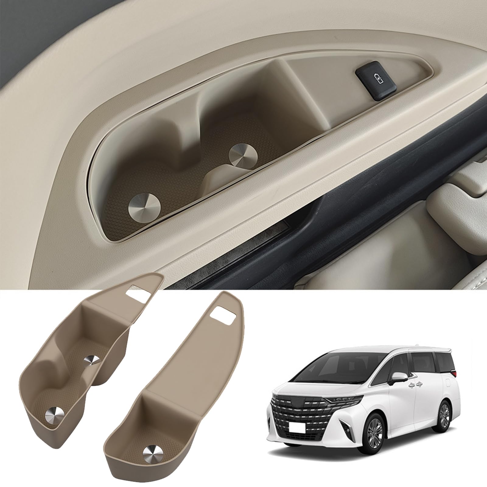 Temiry Alphard/Vellfire 40 Series 3rd Row Drink Holder Rubber Mat, Car Rear Seat Cup Holder Cover, Alphard 40 Series Accessories, Storage Parts, Car S