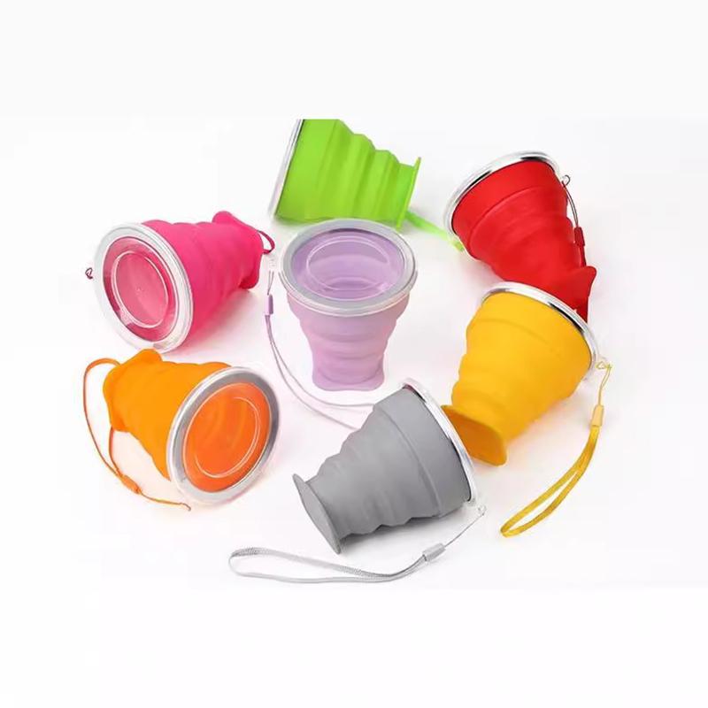 200ML Silicone Folding Cup Portable Collapsible Foldable Cup For Picnic Drinking Mug Heat Resistant Telescopic  Camping Cups