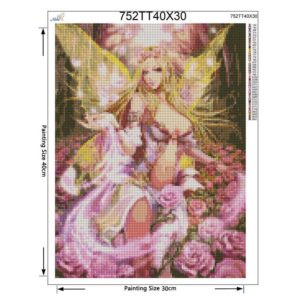 DIY Diamond Painting Cross Stitch Girl Butterfly Full Diamond Embroidery Fairy Rose Diamond Picture
