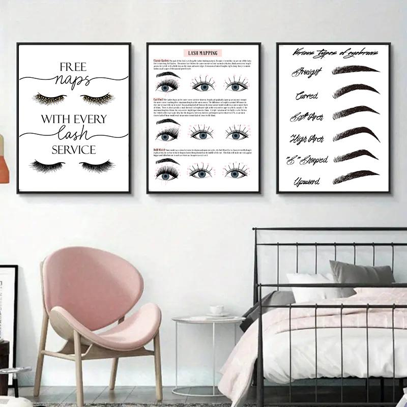 Wimpernverlängerungstechniker Leitfaden Poster und Drucke Make-up Wandkunst Bild Raumdekor Wimperngeschäft Form Kunst Leinwand Poster