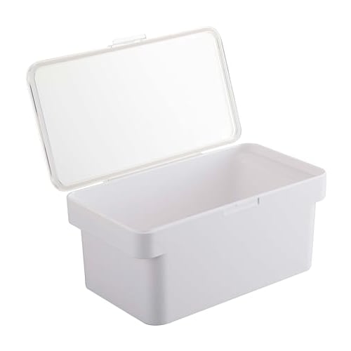 Yamazaki (Yamazaki) Airtight Pickling Case with Water Drainer, White, 28cm W X 16.5cm D X 12.2cm H, Tower Design, Wide-Opening Clear Lid, Refrigerator