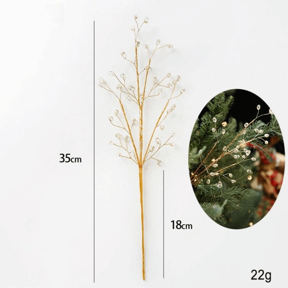 Transparente Perlen Kristall Knospenzweige Funkelnder Weihnachtsbaumschmuck Weihnachtsdekoration