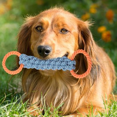Yousheng Double-Ring Dog Rope Toy Interactive Tug of War Dog Toy Bite-Resistant Dog Tough Rope Toy for Medium To Large Breeds