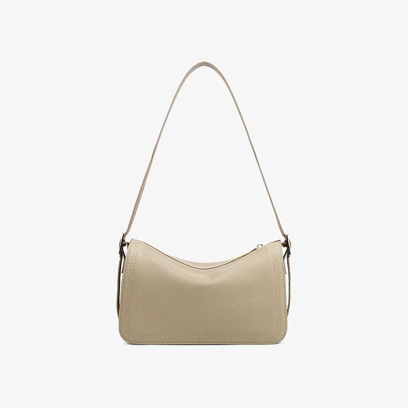 2026 Summer New Women's Genuine Leather Underarm Bag, Casual Shoulder Bag, Crossbody Commuting Fashion Simple Pillow Bag
