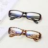 Japanische koreanische kleine quadratische Rahmenbrille für Damen im Retro-Harajuku-Stil, klare Lesebrille, blaues Licht blockierende Brille