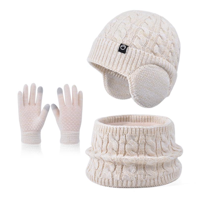 Winter Children's Hat Neck Scarf Gloves Set for Boys and Girls