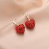 Neue Mode Party Marke Schmuck 2022 Trend Hochzeit Herz Dangler Roten Kristall Stud Ohrring Frauen Süße Einfache Ohrringe