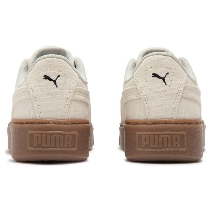PUMA Women's Beige Basket Platform Canvas Low Top Sneakers 399251-02