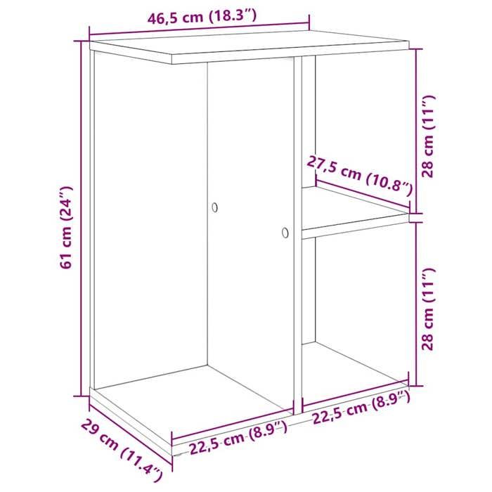 VidaXL Bedside Tables 2 Pcs Old Wood 46.5x29x61 Cm Engineered Wood, Nightstand, Bed Table, End Table, Cabinet 858665