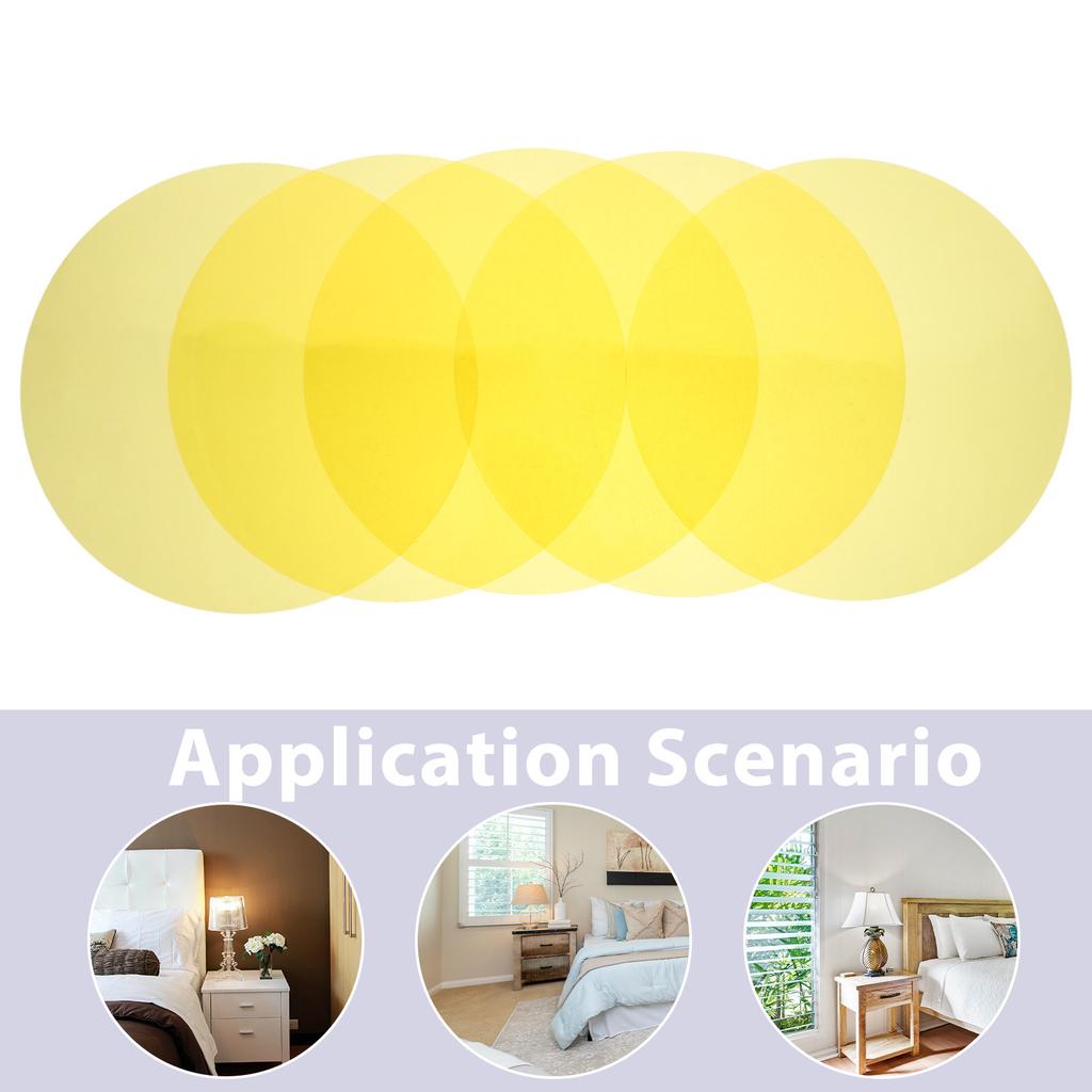 5Pcs Warm Light Film Stickers Colored Overlay Sheets 5.89 Inch Round Adhesive Lighting Filters for Bulbs Spotlight Floodlight