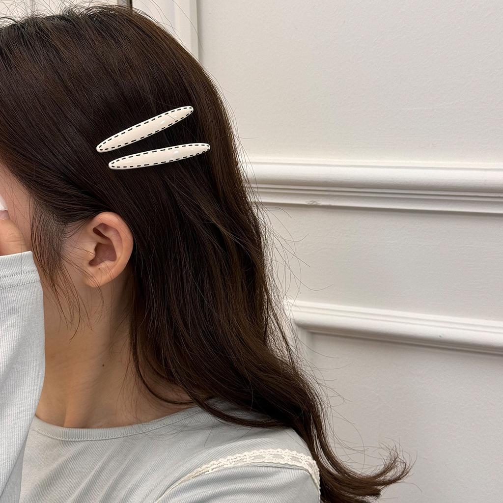 Cream Color Polka Dot Hairpin Side Clip Female Side Bang Premium Duckbill Hairpin  New Hair Accessories Sweet for Women Girl