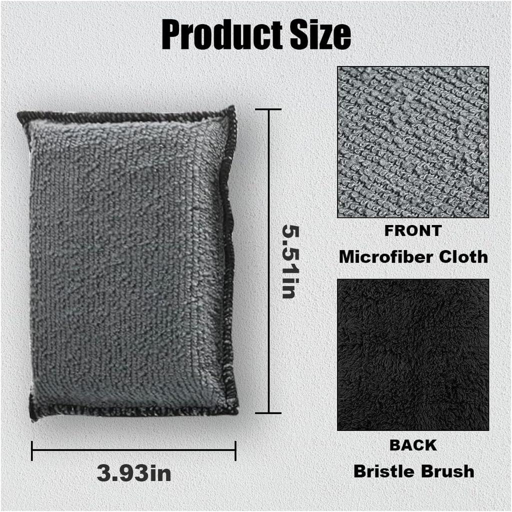 3PCS 5"×3" Car Interior Scrubbing Sponges, Microfiber Car Wash Sponges, Auto Detailing Scrub Pads, Interior Cleaning Sponges For Car Leather,