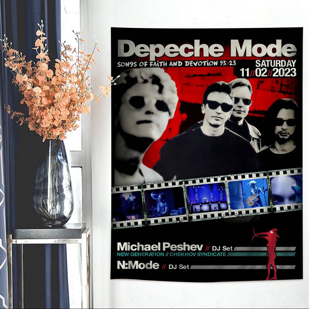 Band Rock D-Depeche M-Mode Şarkıcı Renkli Duvar Halısı Bohem Duvar Halıları Mandala Duvar Sanatı Dekor