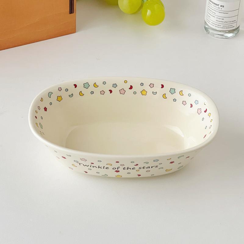 Simple Creamy Tableware Set: Star Plate, Rice Bowl, Dinner Plate, Fruit Bowl, Dessert Plate