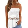 Tube Toppe Til Kvinder,Sød Sexet Off Shoulder Print Ærmeløs T-shirt