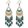 Bohemian Crescent Moon Miyuki Seed Bead Tassel Earrings - Long Ethnic Style Ear Hooks