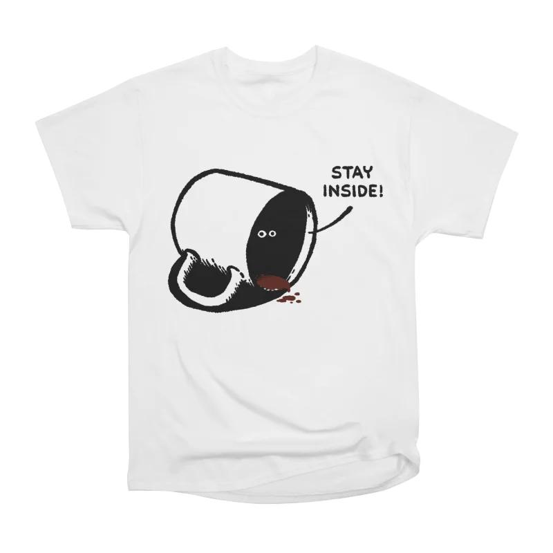 

Men Casual Shirts Short Sleeves STAY INSIDE Tees Oversized T-shirts S белый