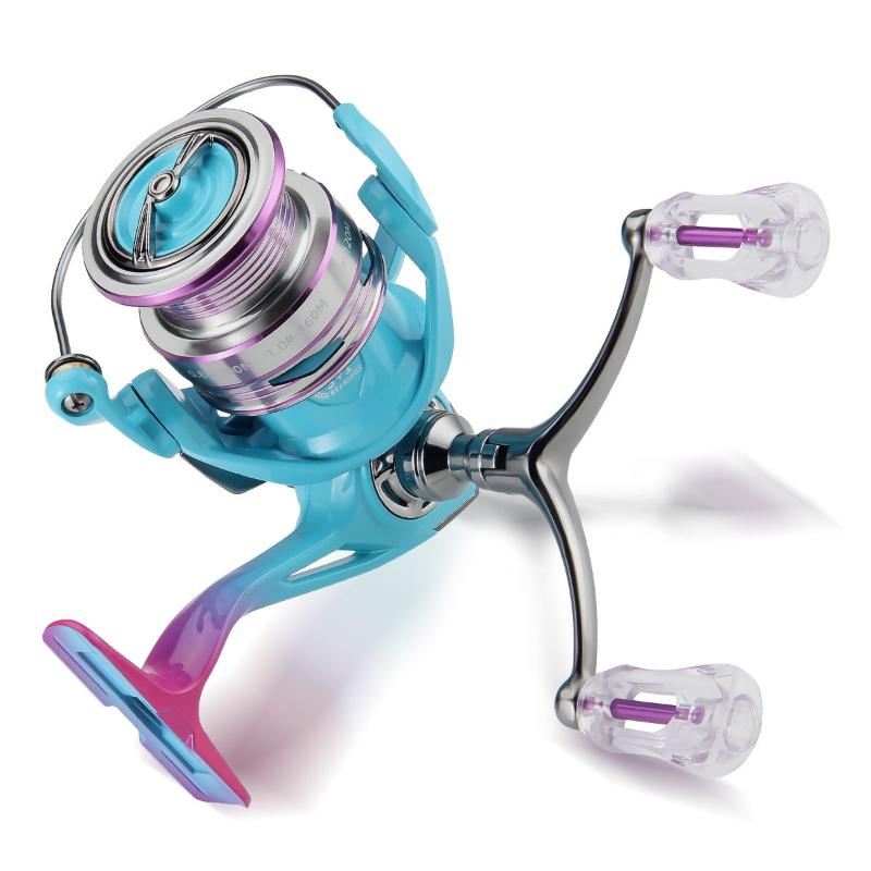 Mavllos 5.2:1 Speed Ratio Spinning Reel 3+1 Bearings + 6kg Strong Brake Aluminum Alloy Spool Crank Personalized Paint, Single or Double Crank Optional