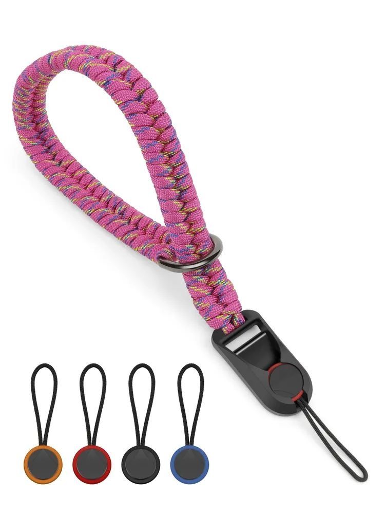 Exclusive camera strap in rose red with quick release buckle