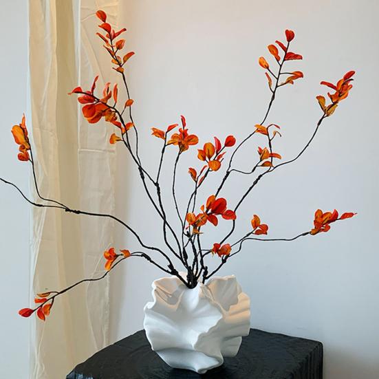 3 Pcs Faux Fall Leaves Stems Artificial Ficus Branches Fall Ficus Foliage