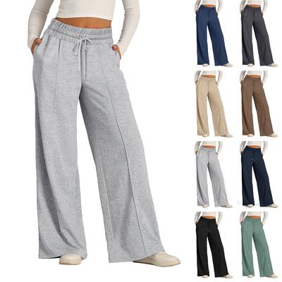 Damen-Jogginghose mit hoher Taille und weitem Bein, lässige Yoga-Jogginghose