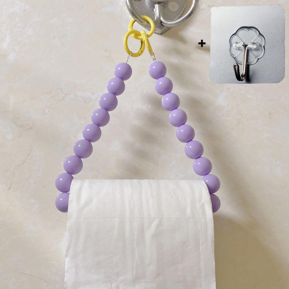 

Настенный подвесной держатель для салфеток с бусинами Дофаминовые аксессуары для дома Подставка для хранения бумаги Ванная комната фиолетовый