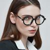 Unisex Anti Blue Light Computer Glasses Round Coarse Framed Glasses Women Men Fashion Large Frame Eyewear