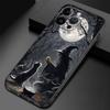 Witch and Cat Pattern Case for iPhone 17 16 15 14 13 12 11 Pro/ Max/Plus All-inclusive Frosted Soft Case