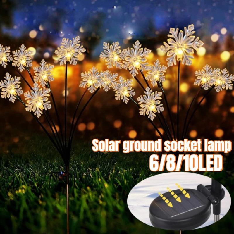 Christmas Decorative Snowflake Solar Light String Garden Road Guide Ground Insert Light Decorative Colored Light Flashing Light 2026 New Style