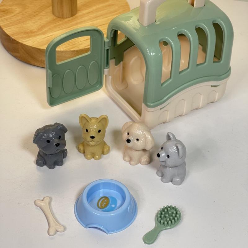 Children's Play House Pet Scene Toy Set for Boys and Girls DIY Puppy and Cat Pet Cage Toy
