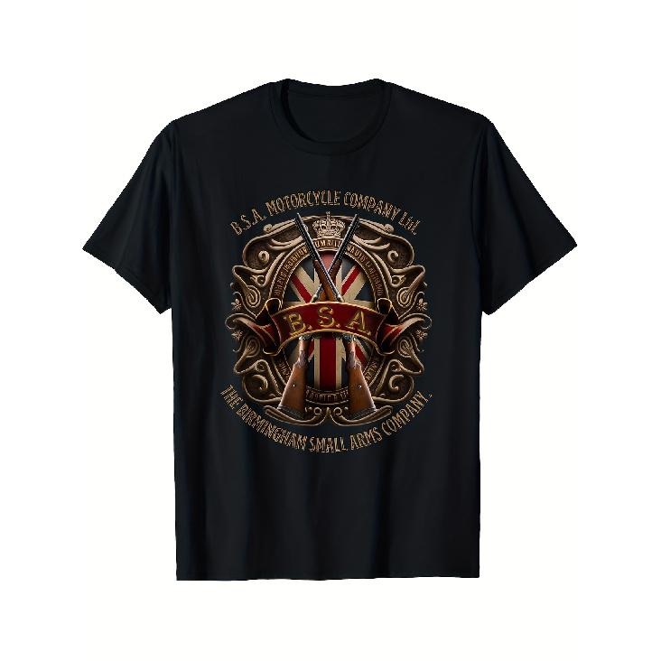 BSA Vintage style motorcycle badge T-Shirt S чёрный