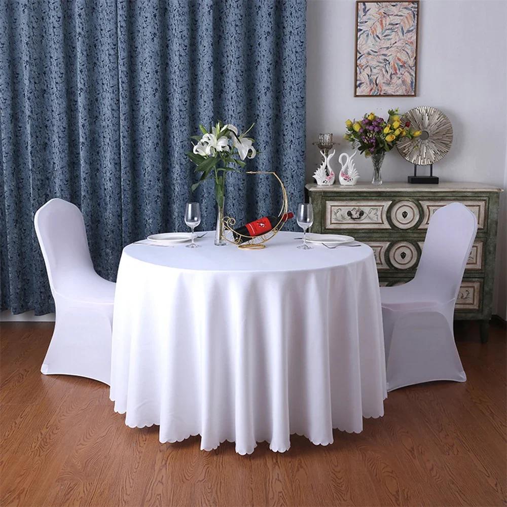 Round Tablecloth Circular Polyester Table Cover Polyester Navy Blue Table Cloth For Hotel Banquet Birthday Party Table Decor