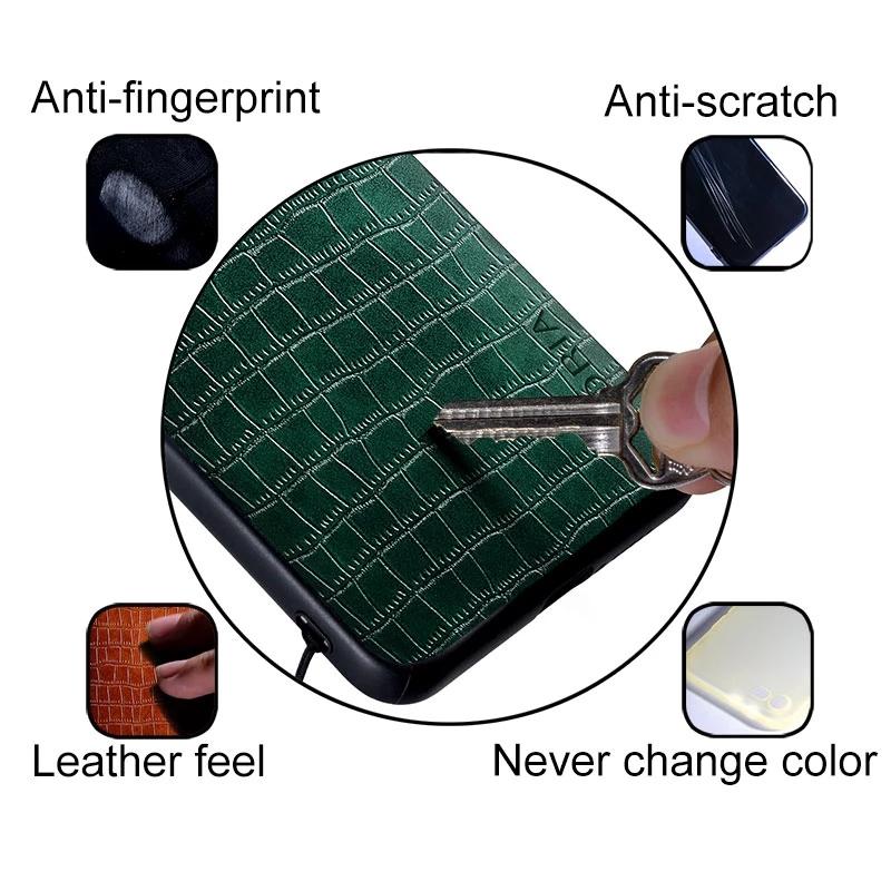 Anti-Fingerprint Luxus Krokodil Ledertasche für Samsung Galaxy Z Fold 3 5g Fold3 Anti-Scratch Handy Abdeckung