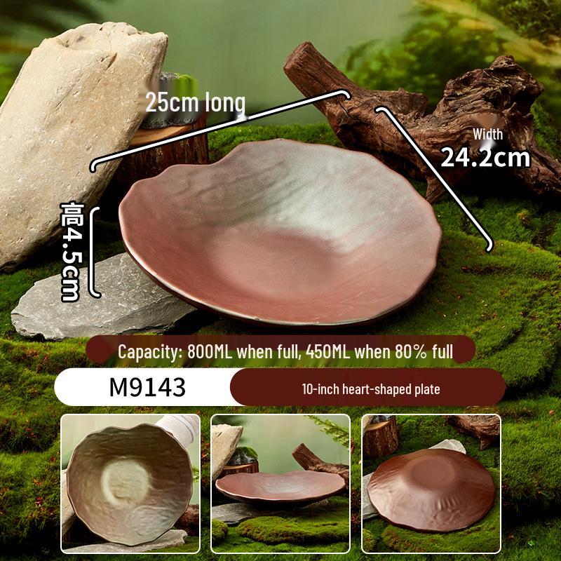 Melamine Plate for Gourmet Hot Pot, Barbecue & Shrimp: Mountain & Field Design