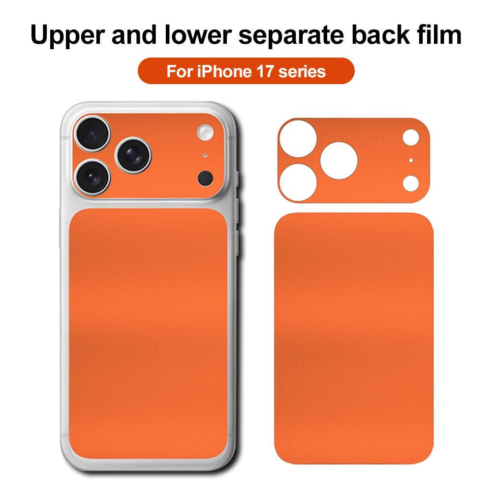 Applicable To iPhone17ProMax Solid Color Upper and Lower Split Back Film Protection, Scratch-proof Apple 17 Pro Soft Film Delivery