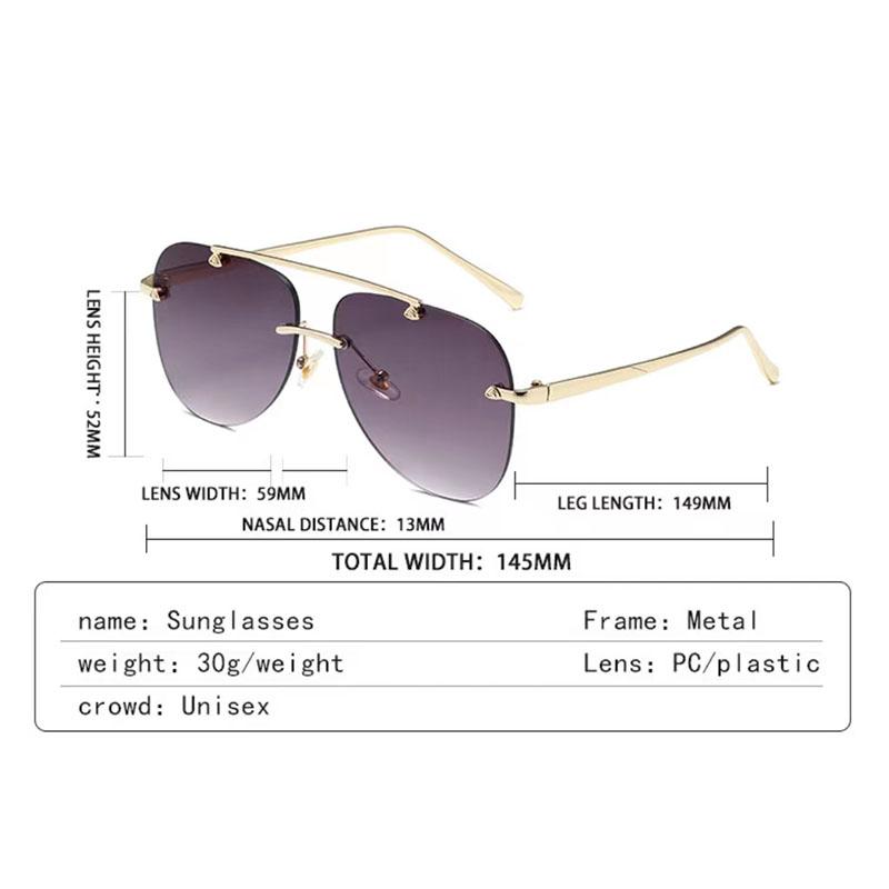 Latest Borderless Oval Form Sun Glasses Glasses Womens Designer Style Style Durable Metal Metal Sun Eyeglasses Ladies Outdoor Driving Eyewear