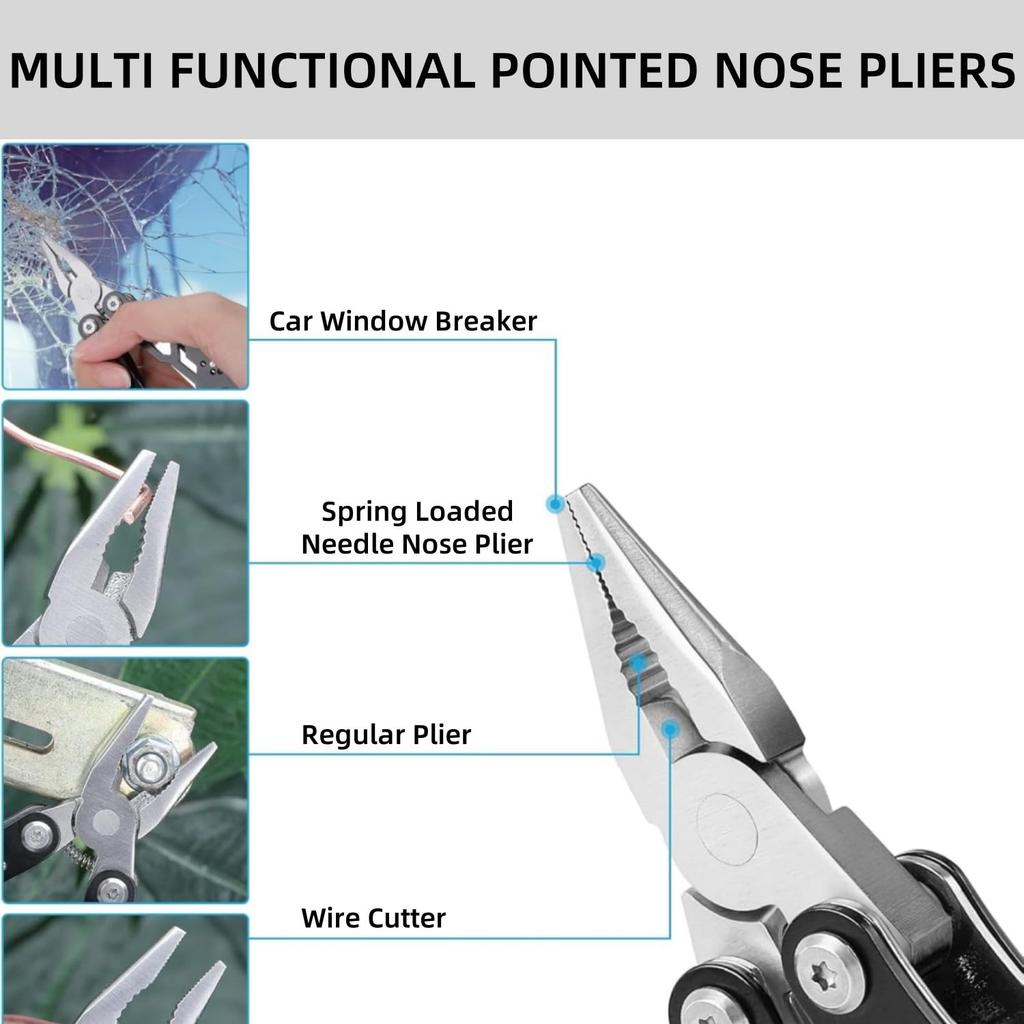 Outdoor Folding Multi-Pliers Stainless Steel Portable Emergency Survival Knife Clamp for Hunting Hiking Camping Rescue Equipment